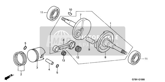 Honda PK50M 2001 Vilebrequin/Piston pour un 2001 Honda PK50M